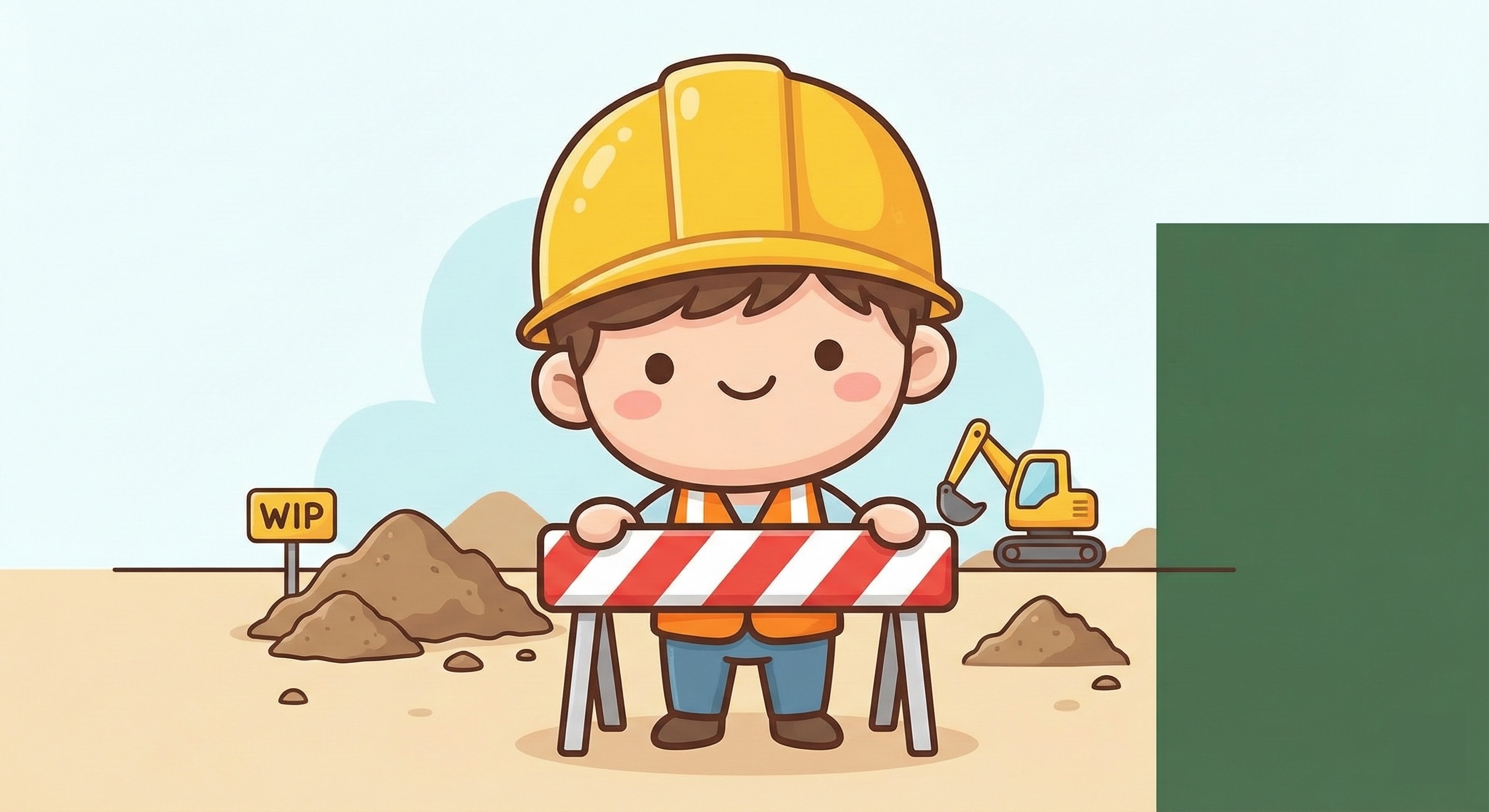Señor de obras sujetando una barrera